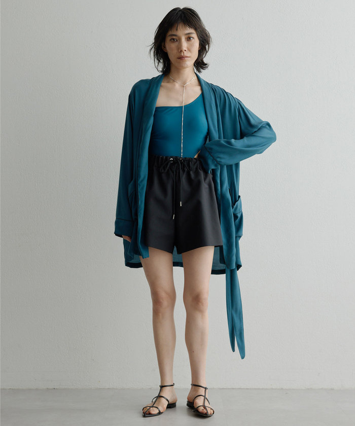 24SS 美品⭐ ウィムガゼット 長谷川京子さんコラボ ガウン 羽織 グリーン Whim Gazette(ウィム ガゼット)の【長谷川京子さんコラボ