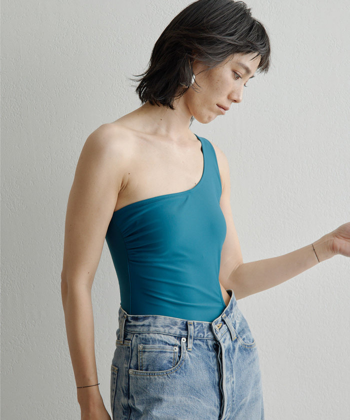 セール】【長谷川京子さんコラボ】<水着>ワンショルダースイム セール】【長谷川京子さんコラボ】<水着>ワンショルダースイム