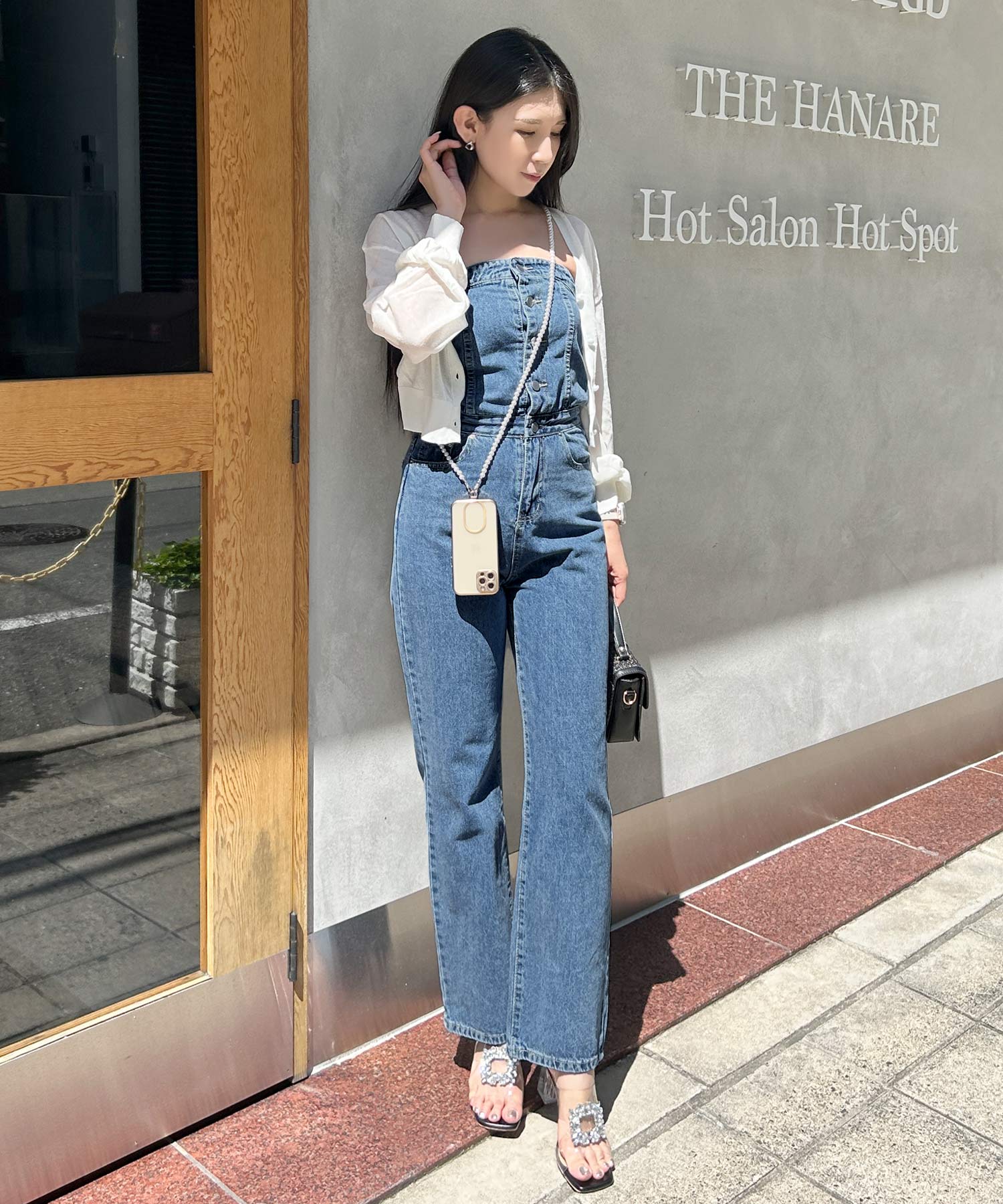 ジュリアブティック JULIA BOUTIQUE ベアトップデニムサロペット