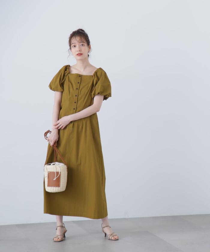 NATURAL BEAUTY BASIC バックボタンデザインロングワンピース 2WAYバックボタンロングワンピース | BLATE