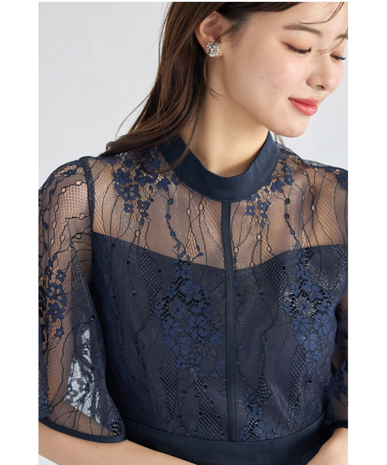 トッコクローゼット tocco closet きらきらラメフラワーレース