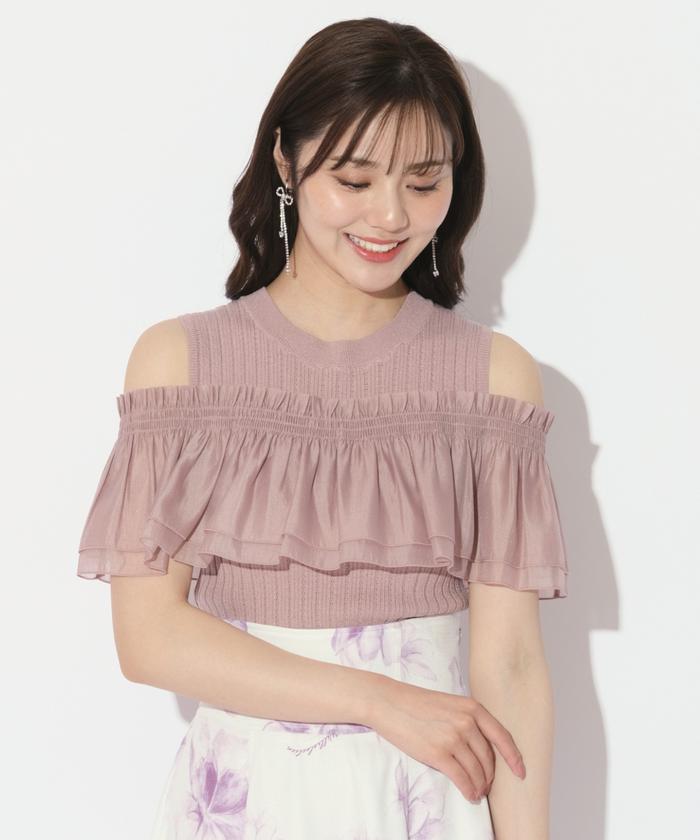 セール 30%OFF】レイヤード風オフショルプルオーバー(506183805