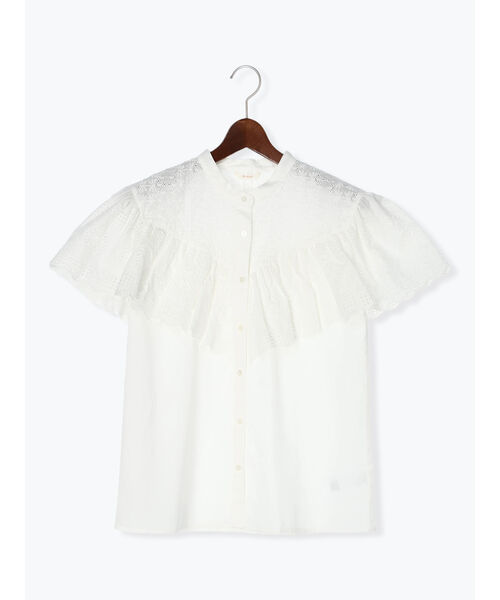 ZARA - ZARA エンブロイダリー　フリルシャツ　S ZARA - 【完売‼️新未‼️】ZARA フラワー エンブロイダリー