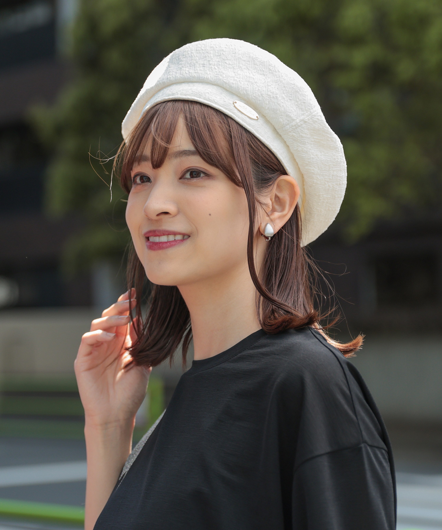 クーポン】ハニーズ Honeys プレート付ベレー帽 帽子 ベレー帽