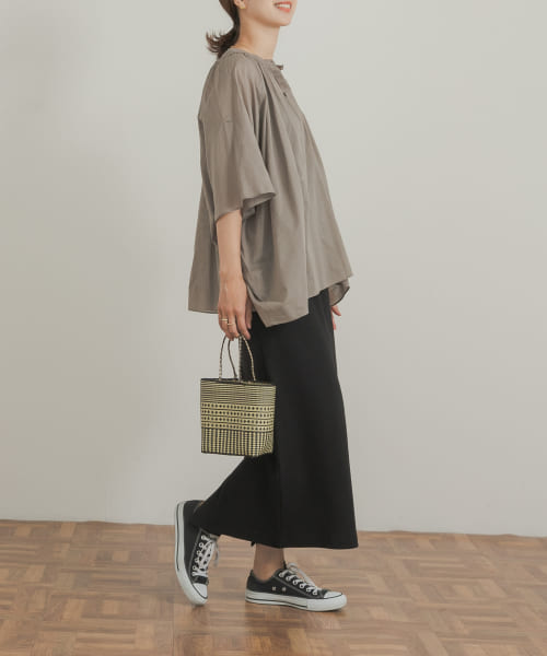 セール 30%OFF】コットンボイルロールアップスリーブブラウス
