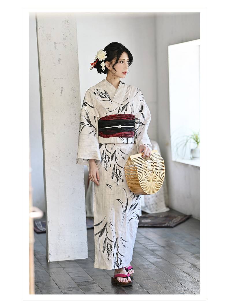 浴衣 大人 菖蒲 墨 大柄 高級 2点セット 夏浴衣 浴衣美人 花柄
