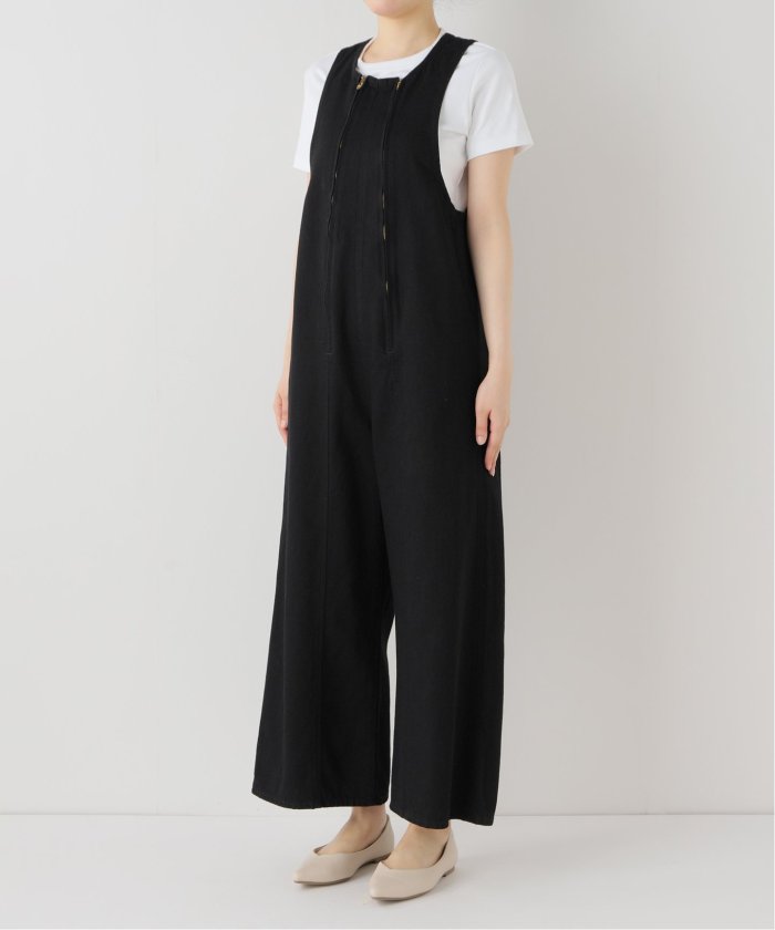 カレンテージ V ネックオーバードレス ロング ブラック
