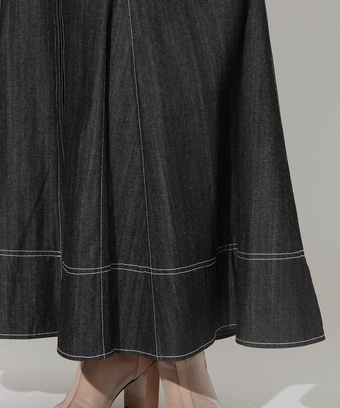 アンドクチュール　デニムノースリロングシャツワンピース AND COUTURE（アンドクチュール）の「デニムノースリロング