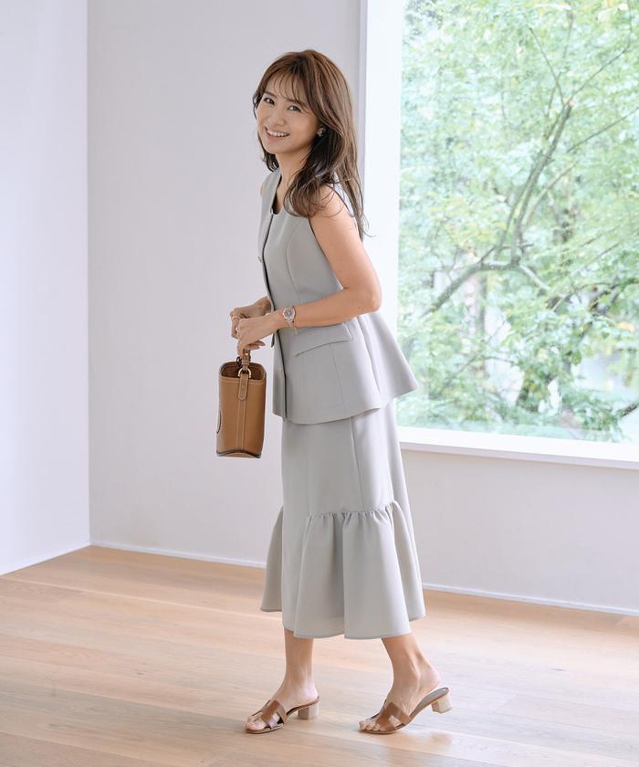 セール】《曽田茉莉江コラボ》“涼しげ”華やぎジレブラウス
