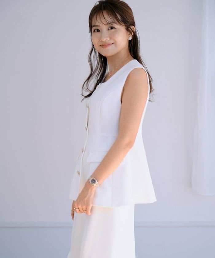 セール】《曽田茉莉江コラボ》“涼しげ”華やぎジレブラウス