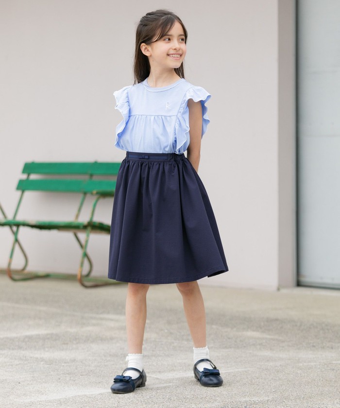 組曲　女児　ブレザー、冬スカート、夏スカート(3点) 吸水速乾】【110-140cm】ストライプ スカート / 組曲 KIDS