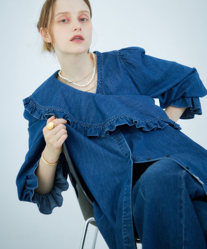 セール】【RM denim】ビッグカラー2WAYデニムブラウス(506206344
