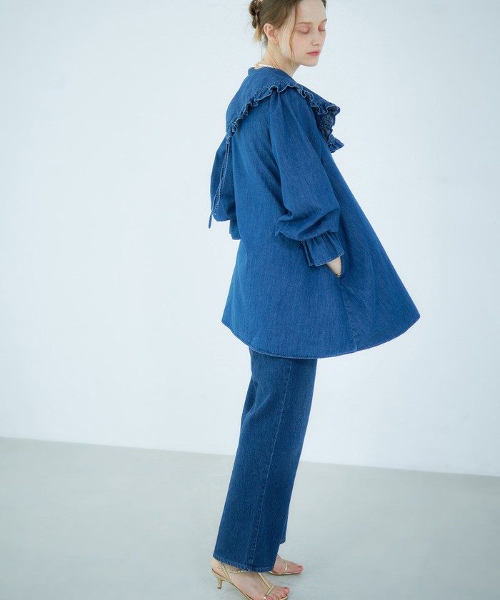 セール】【RM denim】ビッグカラー2WAYデニムブラウス(506206344