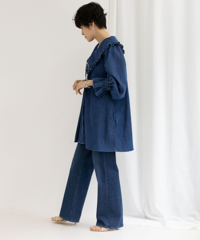 セール】【RM denim】ビッグカラー2WAYデニムブラウス(506206344