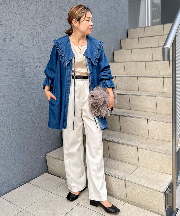 セール】【RM denim】ビッグカラー2WAYデニムブラウス(506206344