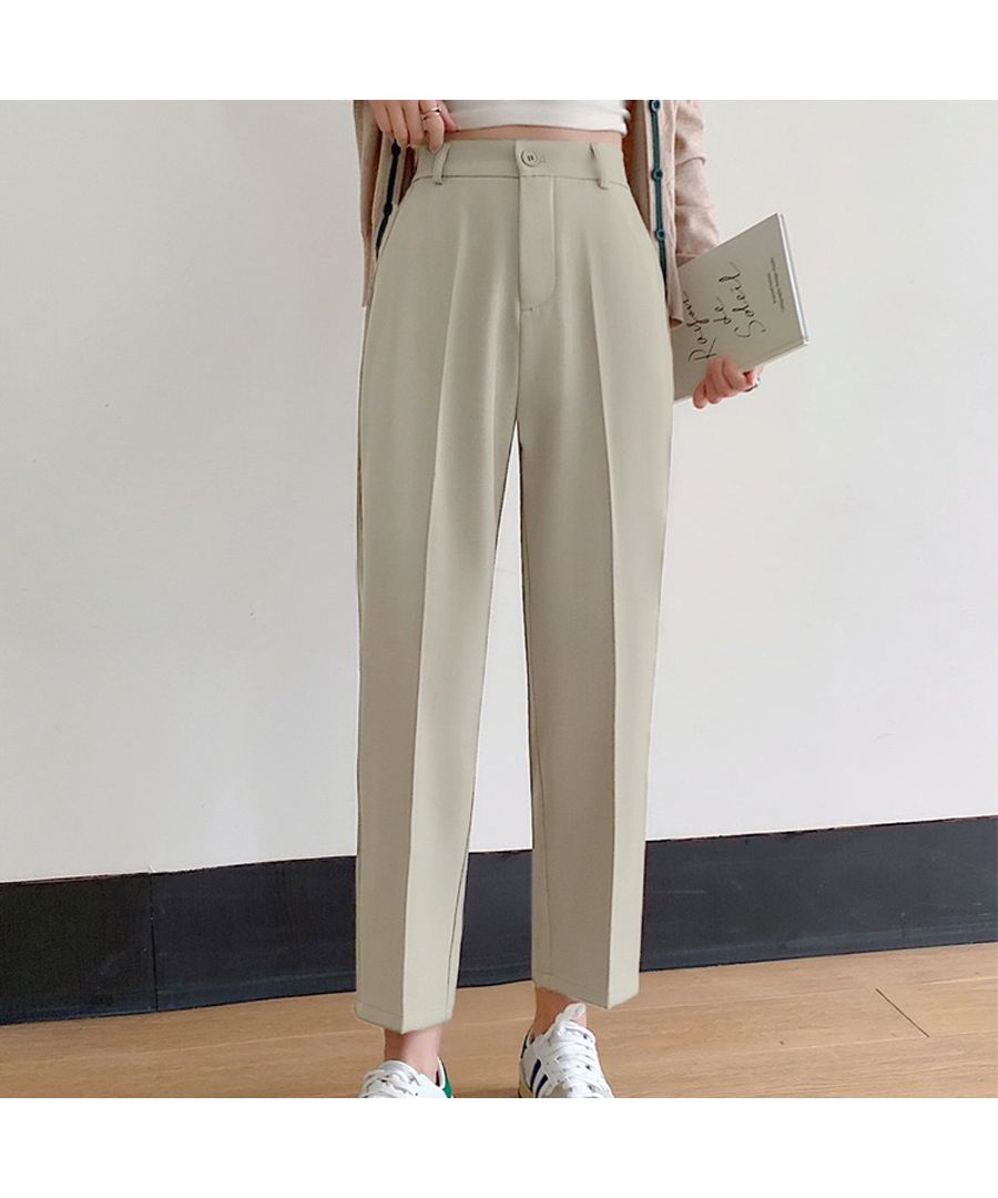 PINORE ベージュ テーパードパンツ ウエストゴム ベルト付き セール】ベストストア Beststore ウエストゴム センタープレス