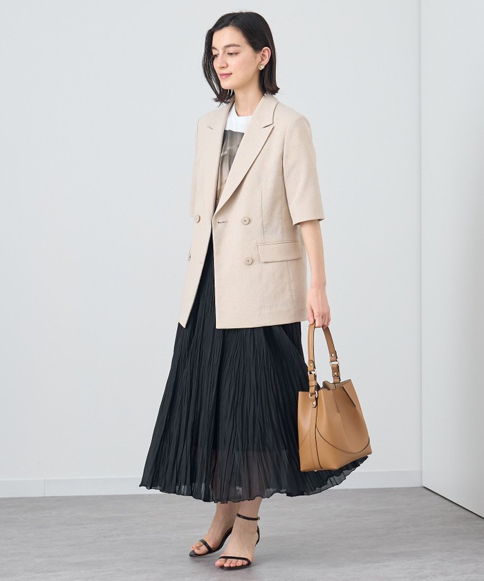 店内商品がすべてレジにて半額！！ アナイ 24SS ブッチャー ハーフスリーブ ジャケット ブラック 36 ジャケット・アウター