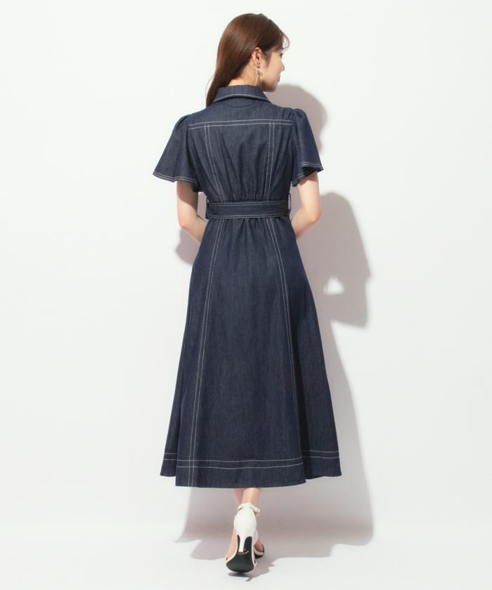 新品未使用 ウィルセレクション フロントボタンデニムフレア