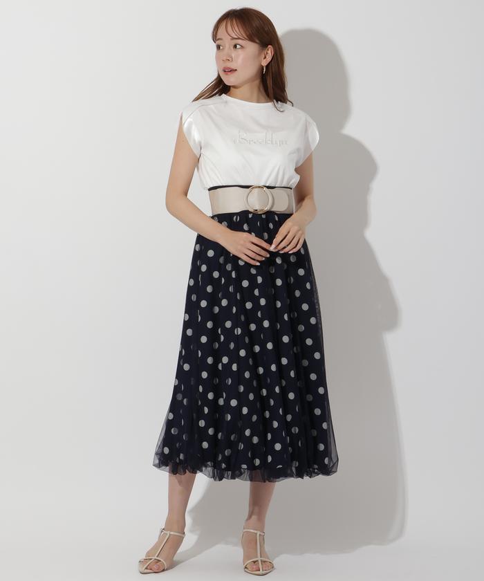 LASUD ドットチュールバルーンスカートBLACK）新品9号 ラシュッド LASUD ドットチュールバルーンスカート （ブラック