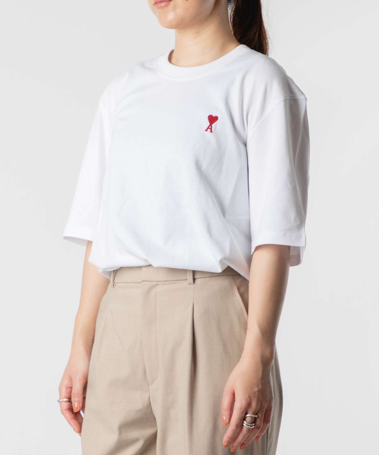 アミパリス Ami Paris BFUTS005.726 Tシャツ RED AMI DE COEUR