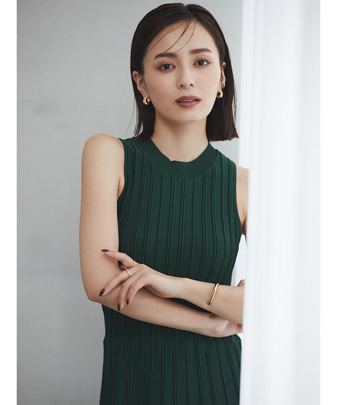 セール 40%OFF】ピンタックストライプニットワンピース