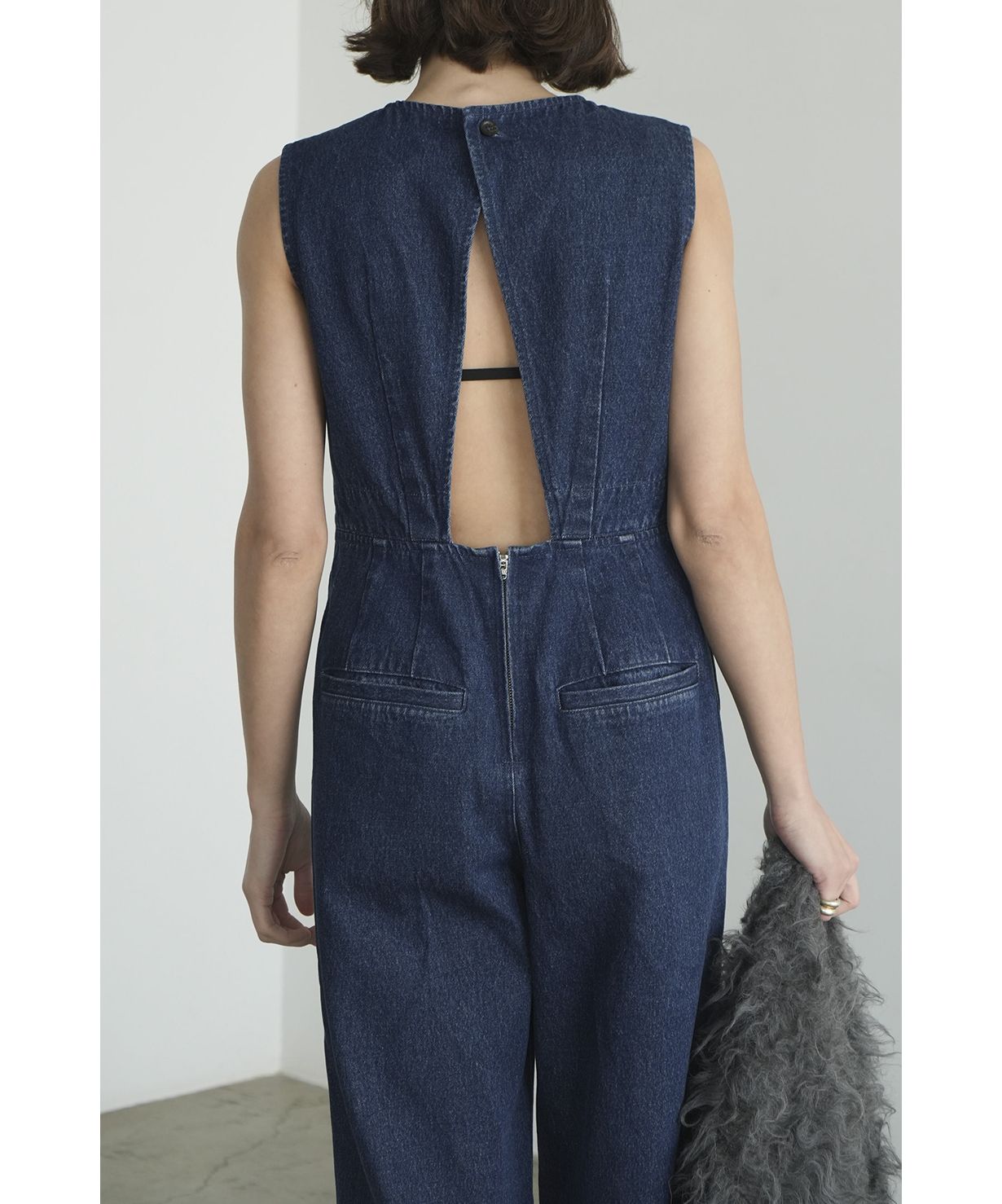 BACK OPEN DENIM ALL IN ONE(506227428) | クラネ(CLANE) - d BACK OPEN DENIM ALL IN ONE(506227428) | クラネ(CLANE) - d