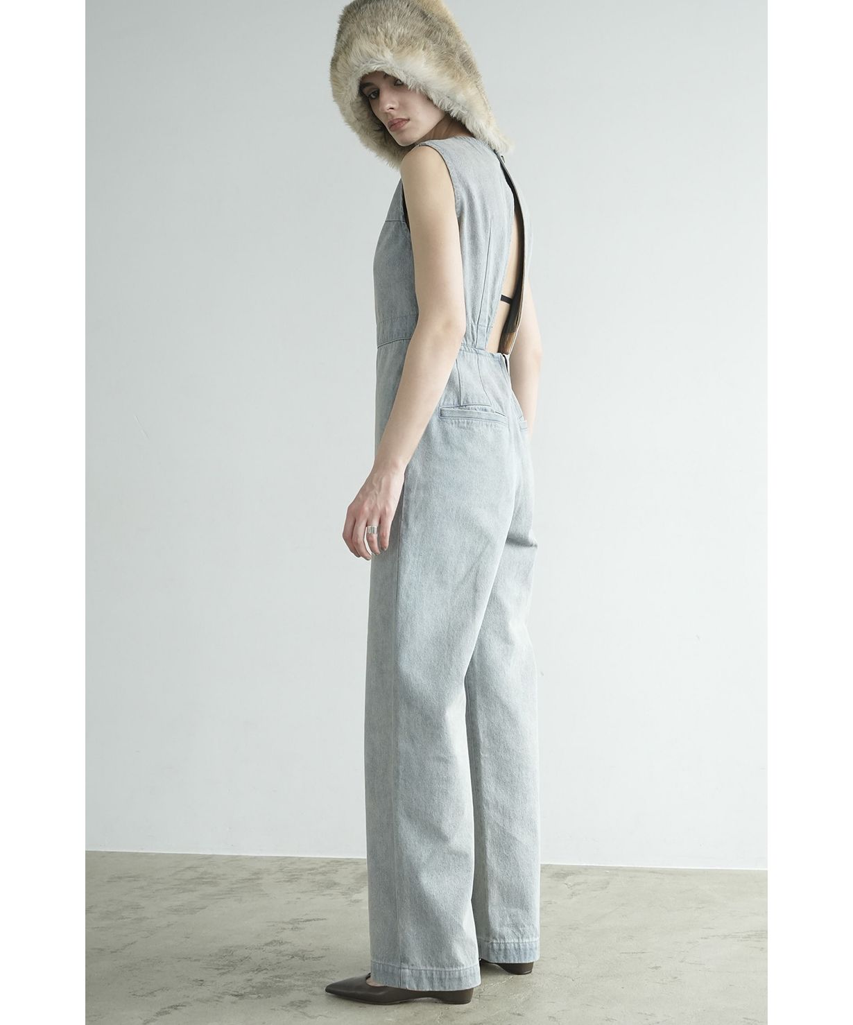 BACK OPEN DENIM ALL IN ONE(506227428) | クラネ(CLANE) - d BACK OPEN DENIM ALL IN ONE(506227428) | クラネ(CLANE) - d