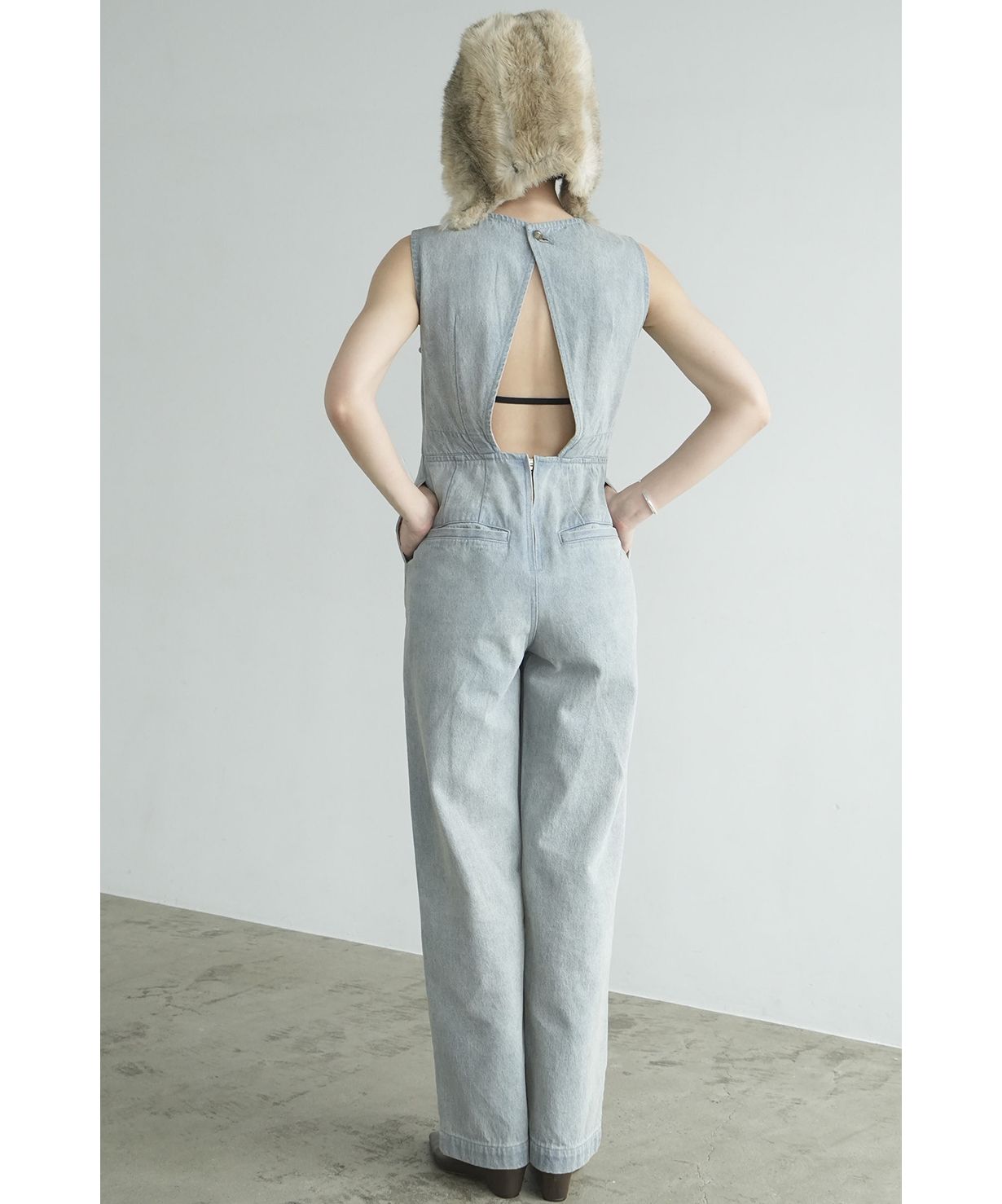 BACK OPEN DENIM ALL IN ONE(506227428) | クラネ(CLANE) - d BACK OPEN DENIM ALL IN ONE(506227428) | クラネ(CLANE) - d