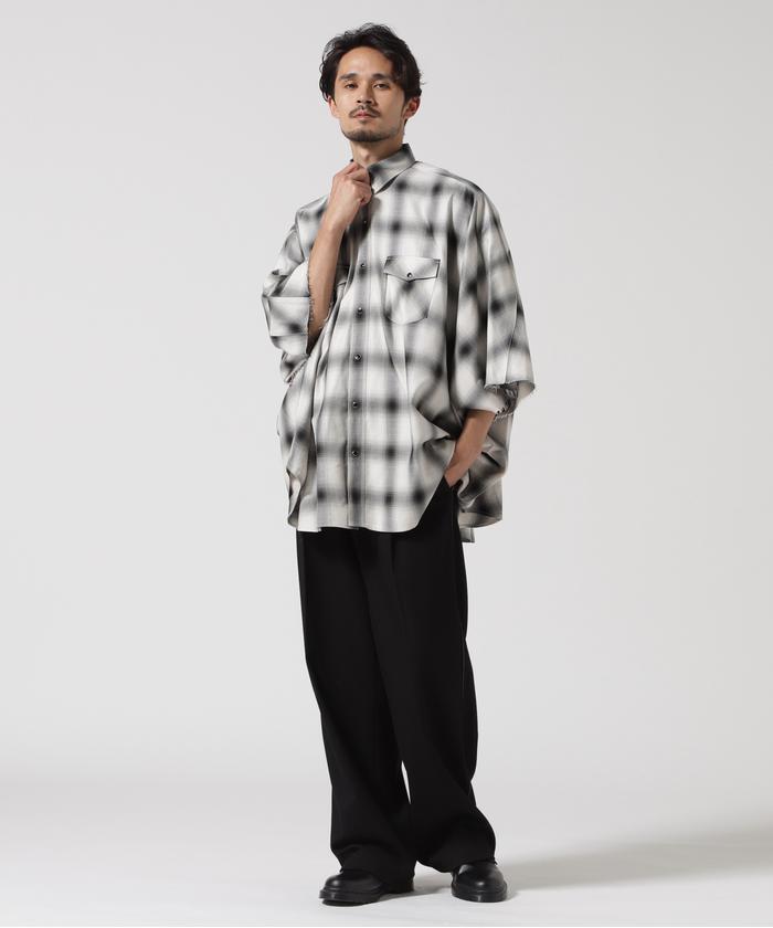 トップス MINEDENIM Ombre Check L.Western SH MINEDENIM(マインデニム) - Distortion Ombre Check L.Western