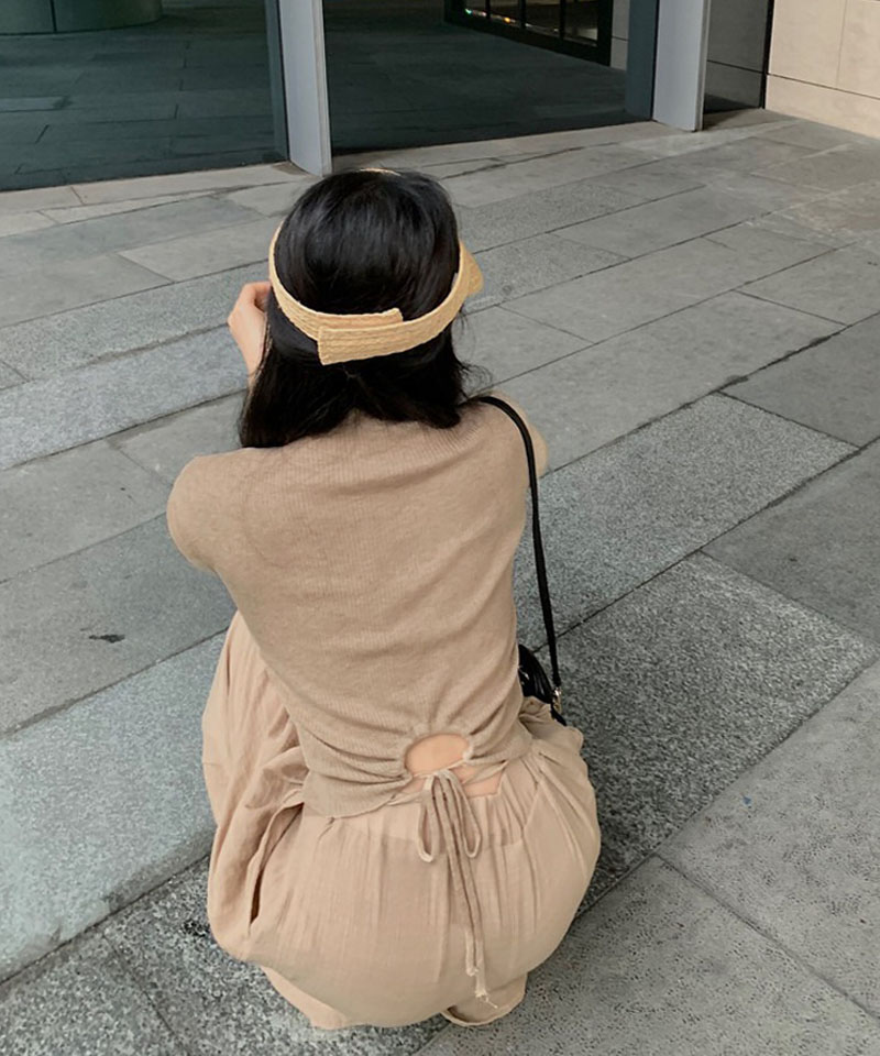 中華のおせち贈り物 ニット レディース 服 韓国 ベージュ ハイネック ノースリーブ トップス