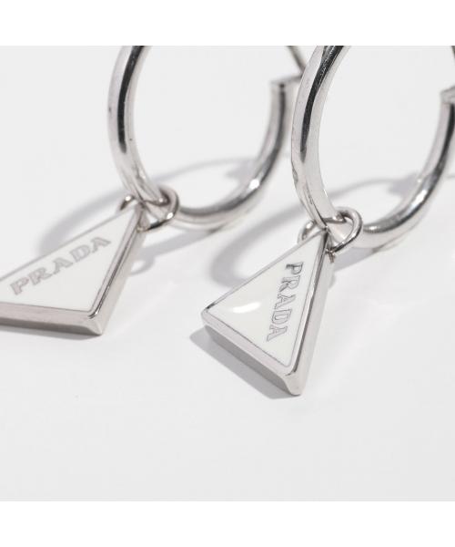 PRADA フープピアス 1JO731 2DSP トライアングルロゴ(506231736 PRADA フープピアス 1JO731 2DSP トライアングルロゴ(506231736