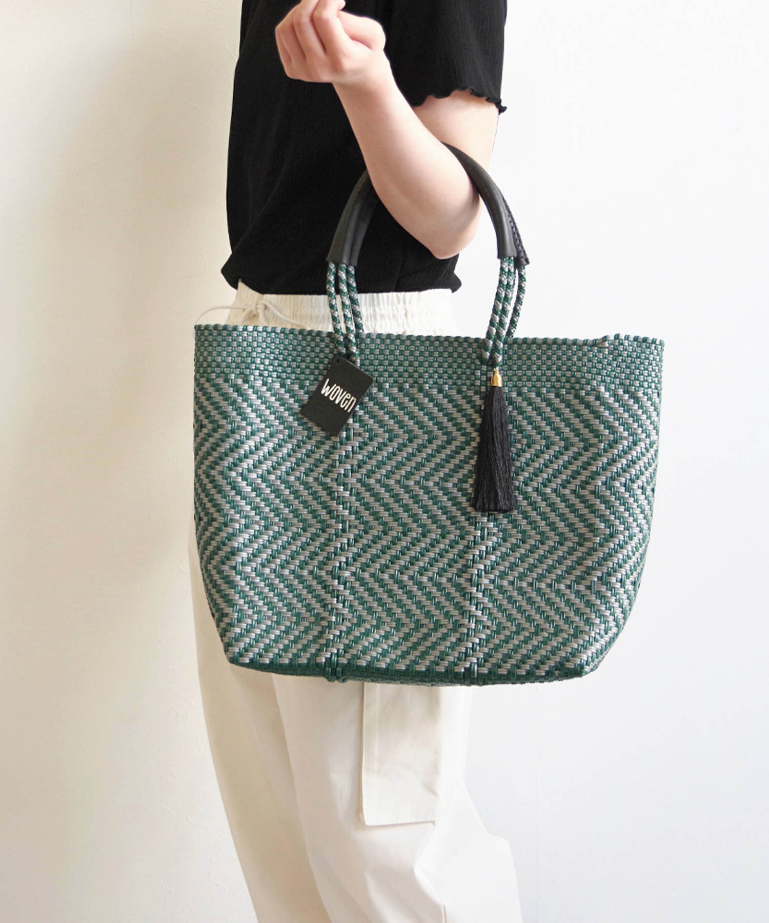 セール】ウーヴン WOVEN メルカドバッグ かごバッグ bk－bag