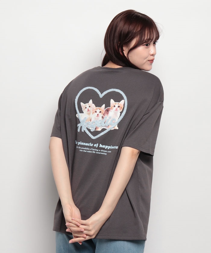 クーポン】ネコグラフィックT トップス Tシャツ ガーリー 春