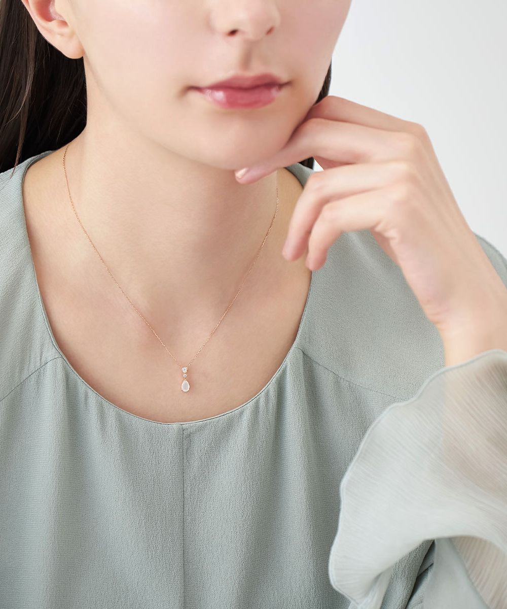 4℃【6月誕生石】K10ピンクゴールド ネックレス 6月誕生石】K10ピンクゴールド ネックレス（ネックレス）｜4