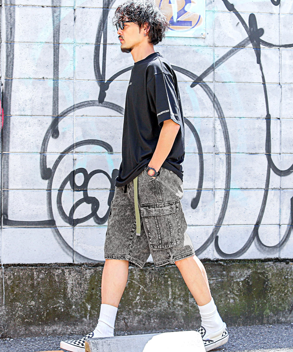 ROCKETS カーゴパンツ　デニム　XL 2WAY ハーフパンツ　ロングパンツ ハーフパンツ カーゴパンツ デニムパンツ[品番：LU000013691