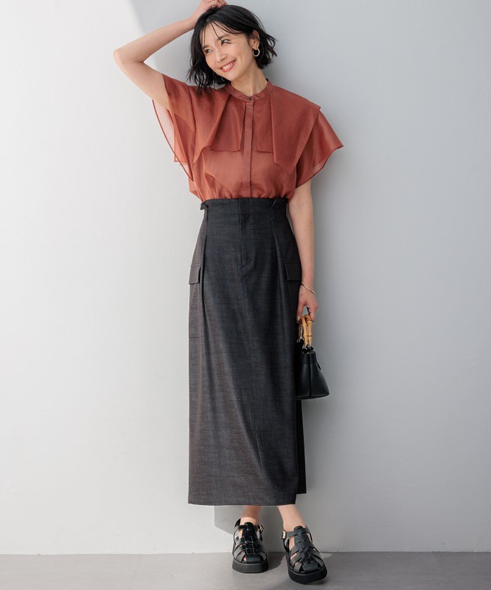 セール 20%OFF】【洗える】デニムライクシャンブレー Iライン