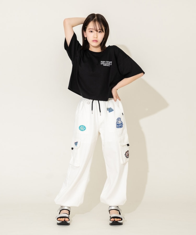 ありなっくま★新品 ピンクラテ★接触冷感ワッペンカ－ゴパンツ 160 接触冷感機能付き】大人気ワッペンカーゴパンツ[品番