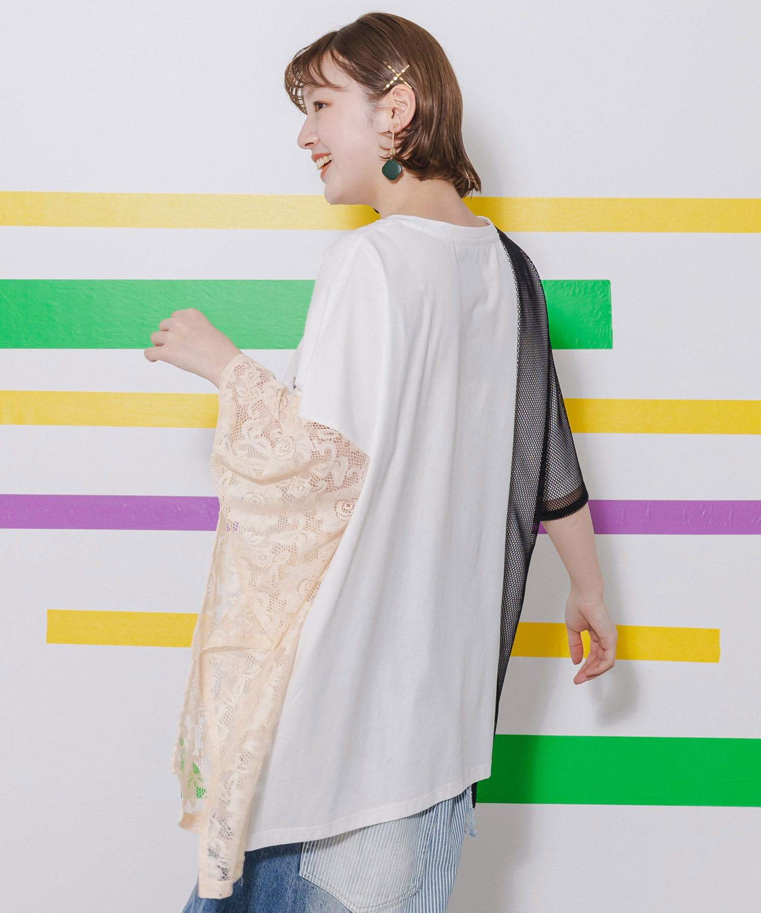 クーポン】【セール 50%OFF】スカラー ScoLar レース×POPネコ柄 クーポン】【セール 50%OFF】スカラー ScoLar レース×POPネコ柄