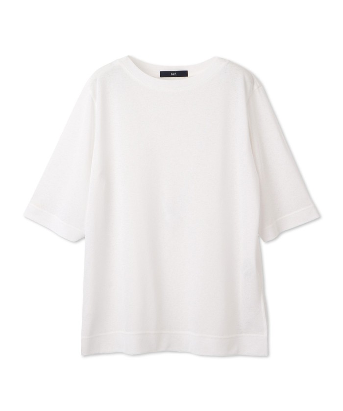 la.f...(大きいサイズ) / ラ・エフ(おおきいサイズ) 【大きいサイズ】シアーTシャツ≪洗濯機で洗える≫ ラ エフ エルサイズ la.f…(Lsize) 【大きいサイズ】シアーT