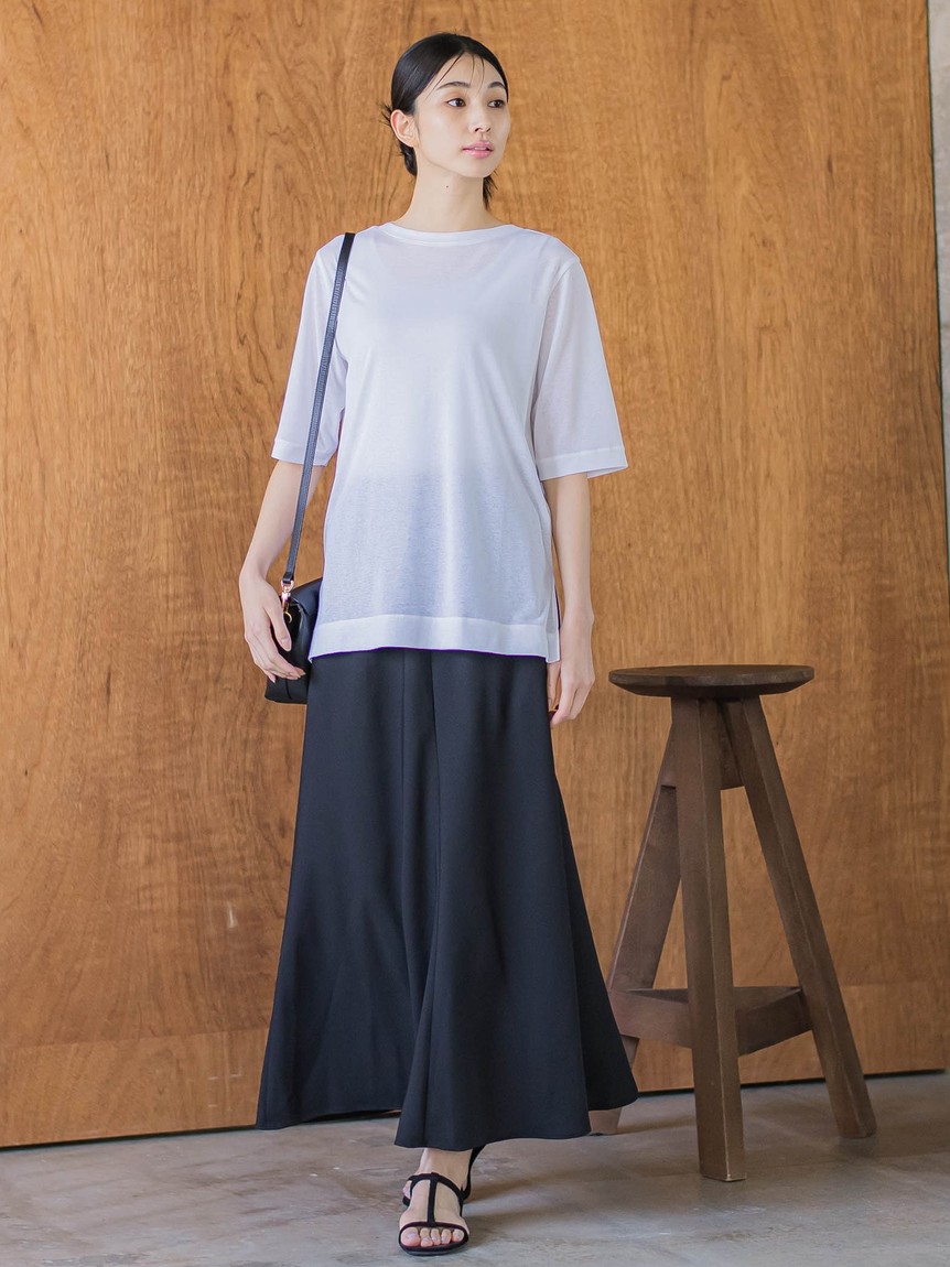 la.f...(大きいサイズ) / ラ・エフ(おおきいサイズ) 【大きいサイズ】シアーTシャツ≪洗濯機で洗える≫ セール】ラ エフ la.f… 【大きいサイズ】シアーTシャツ≪洗濯機