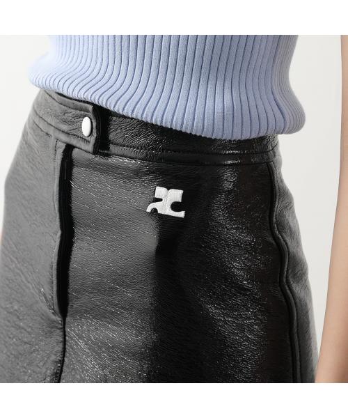 courreges クレージュ　スカート　黒 Courreges クレージュ ミニスカート REEDITION VINYL