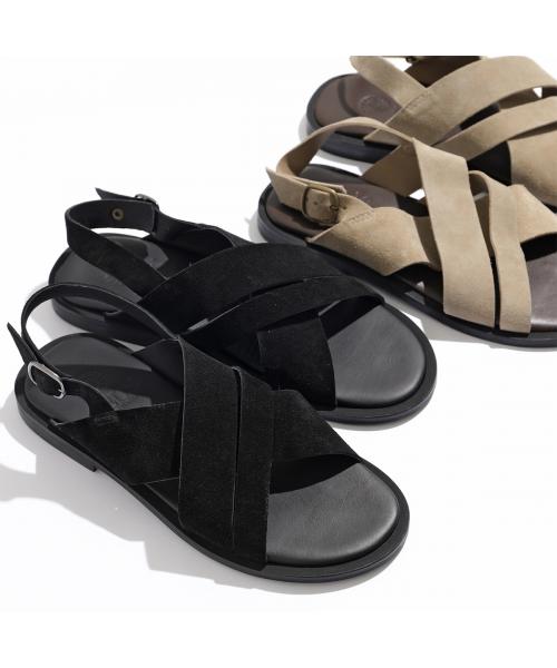 ZEUS サンダル 23009 バックストラップ レザー ゼウス ZEUS バックストラップ レザーサンダル （Grained