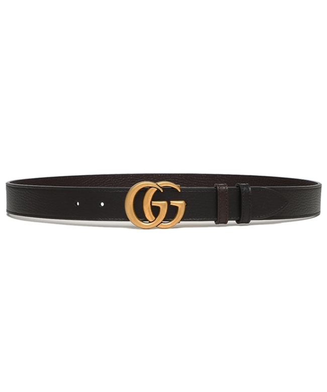 k　GUCCI メンズ ダブルG ベルト GUCCI (グッチ) ダブルG ゴールドバックル リバーシブル ベルト