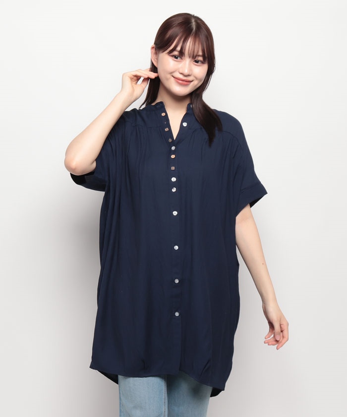 クーポン】【nao】多ボタンチュニック トップス ブラウス
