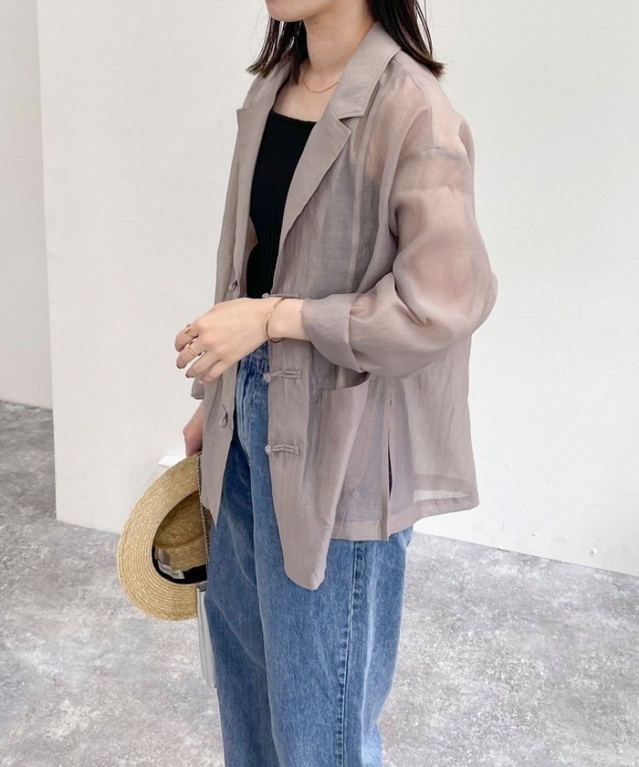 セール 40%OFF】チャイナ釦シアージャケット(506226616