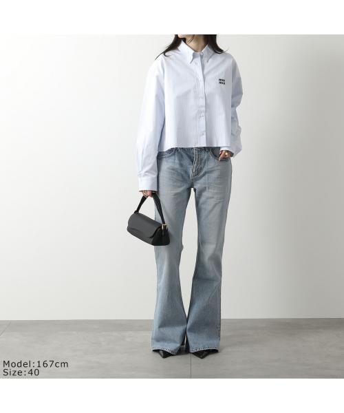 MIUMIU シャツ MK1659 14BC 長袖 ストライプ(506256539 MIUMIU シャツ MK1659 14BC 長袖 ストライプ(506256539