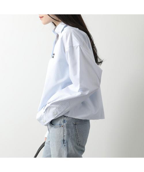 MIUMIU シャツ MK1659 14BC 長袖 ストライプ(506256539 MIUMIU シャツ MK1659 14BC 長袖 ストライプ(506256539