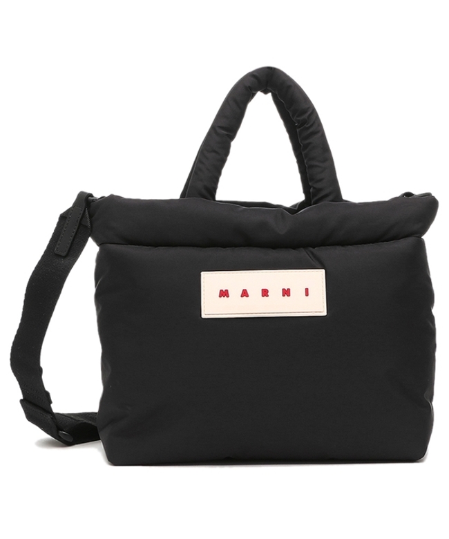 マルニMARNI エナメルボストン トートバッグ 黒ブラック