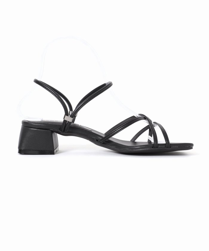 【美品】　LE TALON 3.5cmスクエア2WAYサンダル　ブラック セール】3.5cmスクエア2WAYサンダル◇（サンダル）｜LE TALON