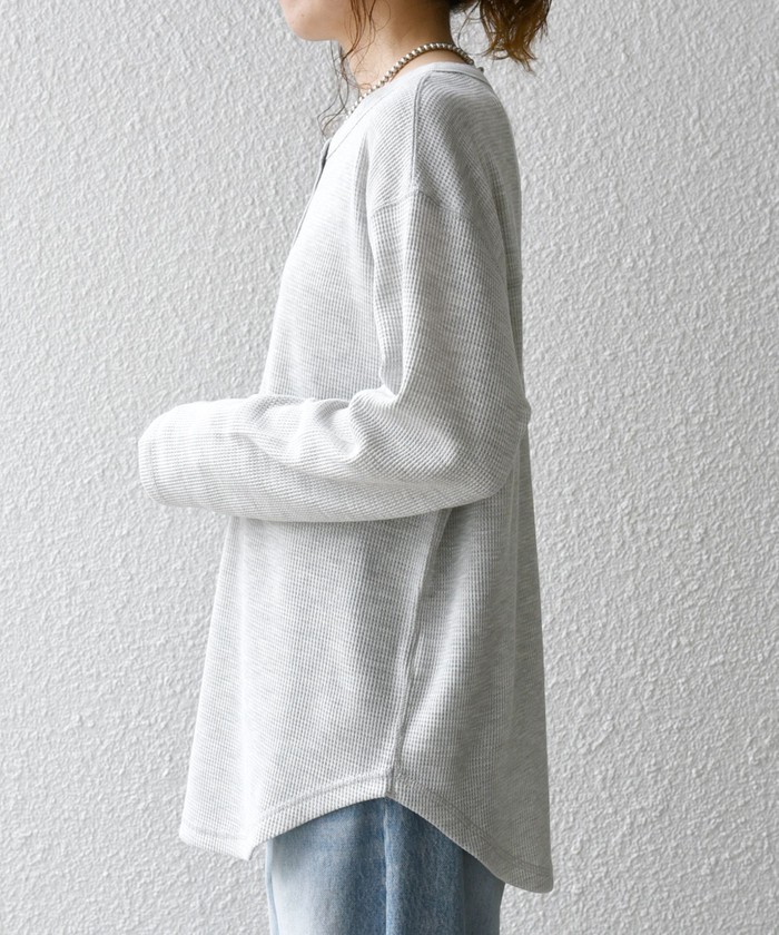 SHIPS for women / シップスウィメン SHIPS any:〈洗濯機可能〉ワッフル ヘンリーネック ラウンドヘム プルオーバー SHIPS｜SHIPS any:<洗濯機可能>ワッフル ヘンリーネック